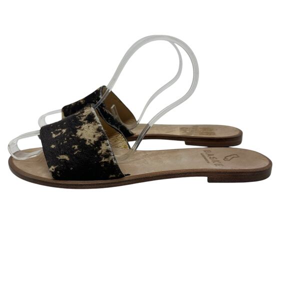 Baske California Sage Slide Sandals Flat Leather Calf Hair Size 38 US 7.5 - Picture 8 of 12